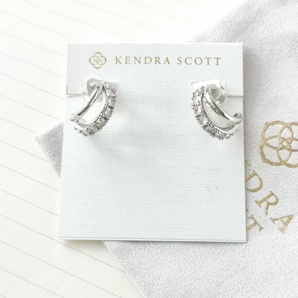 Kendra Scott Jewelry - Kendra Scott - Livy Silver White Crystal Earrings